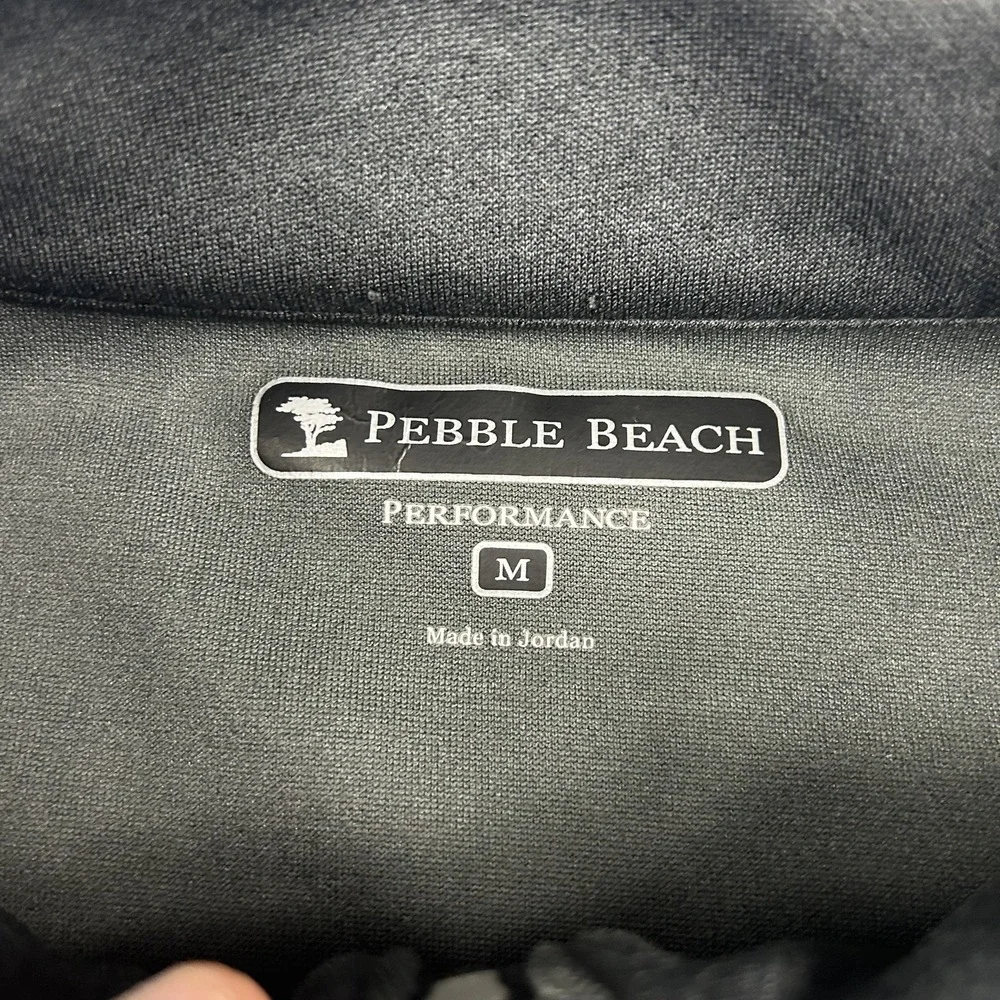 Pebble Beach Pullover Mens Medium Gray 1/4 Zip Lightweight‎ Performance Golf